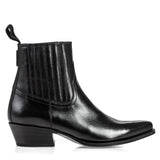 Mission 2 Black Calf Leather Finger-Gore Bootie